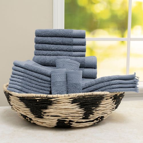  Sobel at Home 100% Cotton 24-Piece Cotton Bath Towel Set Collection