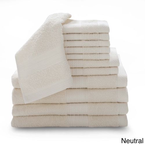  Sobel At Home 100% Ring-spun Cotton Luxury 12-Piece Towel Set Collection with Bath Sheets