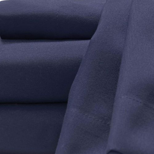  Baltic Linen Soft and Cozy Microfiber Sheet Set Twin Navy 3-Piece Set