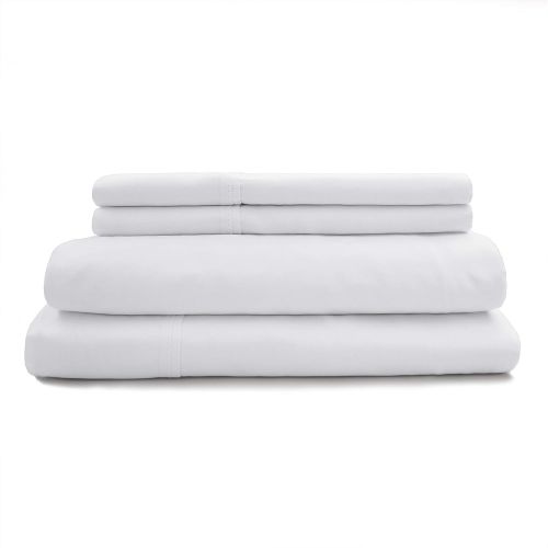  Baltic Linen 300 Thread Count Sheet Set, Twin, White, 3 Piece