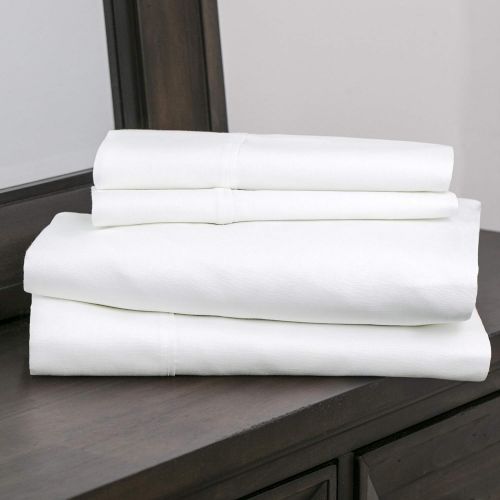  Baltic Linen Pure Linen/Cotton Blend Sheet Set, Full, Optic White