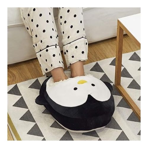  Heated Feet Pingu Foot Warmer Gray Color Keep Your Feet Warm Soft and Comfortable Bag with a Fun Penguin Design