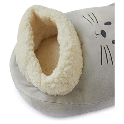  Heated Feet Kitty Foot Warmer Gray Color Keep Your Feet Warm Soft and Comfortable Bag with a Fun cat Design