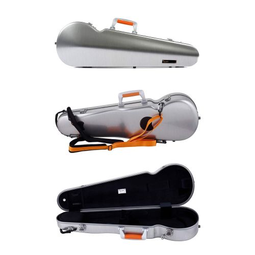  Bam France BAM DEF2002XLA France - La Defense - Hightech Contoured Hightech 4/4 Violin Case with 2 Bow Holder and Subway Handle - Brushed Aluminum