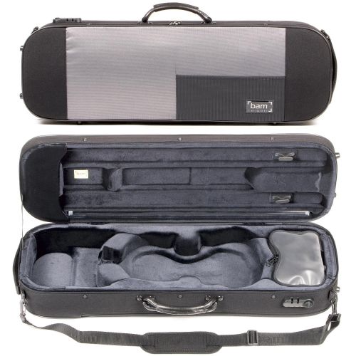  Bam France Bam Stylus 5001S 4/4 Violin Case with Black Exterior and Silver Interior