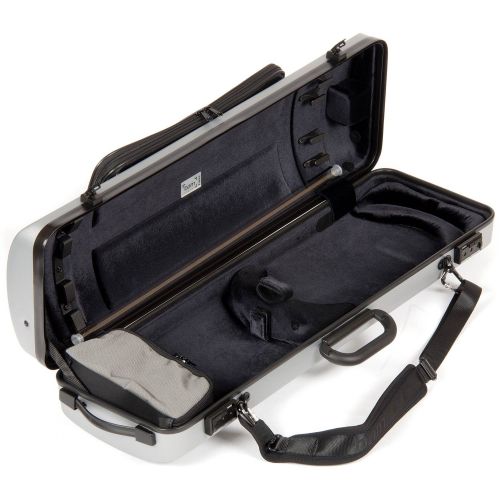  Bam France 2011XLS Hightech Metallic Silver Oblong 4/4 Violin Case with Exterior Pocket