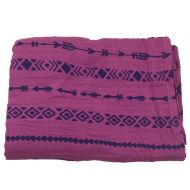 Bambino Land Muslin Swaddle Blanket - Solid Printed (Berry Arrows)