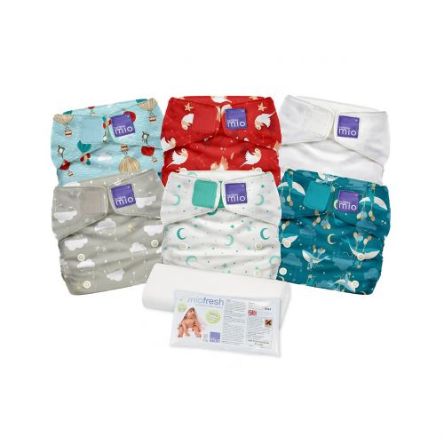  Bambino Mio, Miosolo Cloth Diaper Set, Onesize, White