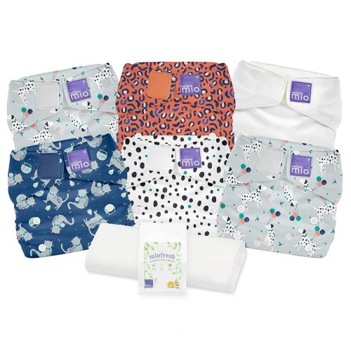  Bambino Mio, Miosolo Cloth Diaper Set, Onesize, White