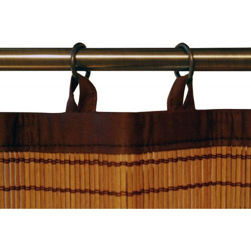  Bamboo Ring Top Curtain BRP07 2-Piece 48-Inch Wide x 36-Inch High Tier set, Colonial Brown