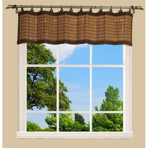  Bamboo Ring Top Curtain BRP06 48-Inch L x 12-Inch H Valance, Espresso