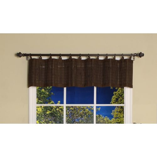  Bamboo Ring Top Curtain BRP06 48-Inch L x 12-Inch H Valance, Espresso