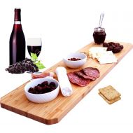 [아마존베스트]Bamboo Home Life Extra Large Cheese Board Platter - 30 Inch Long Charcuterie Board Includes Hole for Dips or to Hang on Wall - Great for Meats, Cheeses, Appetizers At Parties, Gift