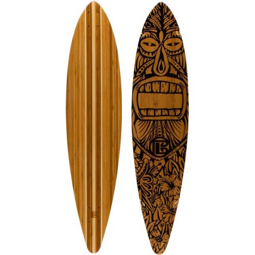  Bamboo Skateboards  Pintail Longboard Tiki Man 44 x 9.5 Deck