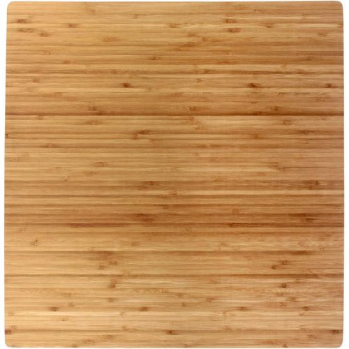  BambooMN Bamboo Burner Cover Cutting Board, 3 Ply, Large, Square Grooved/Flat (20x20x0.75)