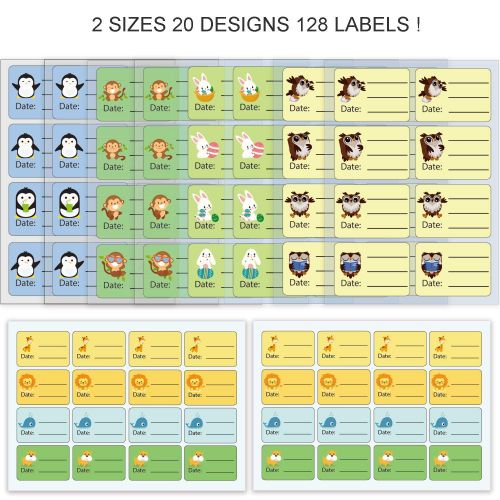  [아마존베스트]BambooScout Baby Food Labels, Write-On Date Labels for Food Storage Containers & Baby Bottles, Great for Daycare & Food Storage Pack of 128 (Food labels)
