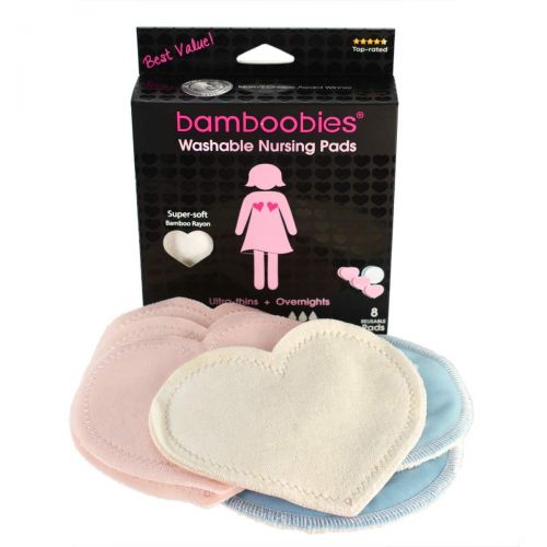 [아마존베스트]Bamboobies Nursing Pads for Breastfeeding | Reusable Breast Pads | Perfect Baby Shower Gifts | 3...