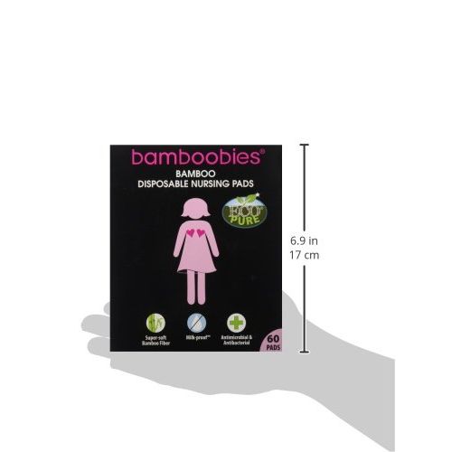  [아마존베스트]Bamboobies Disposable Nursing Pads for Breastfeeding, Breast Pads for Sensitive Skin , 60 count