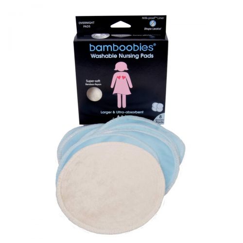  [아마존베스트]Bamboobies Nursing Pads for Breastfeeding | Reusable Breast Pads | Perfect Baby Shower Gifts | 4...