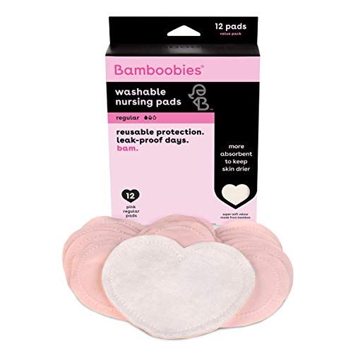  Bamboobies Washable Nursing Pads for Breastfeeding Value Pack | Reusable Breast Pads| 6 Regular Pairs