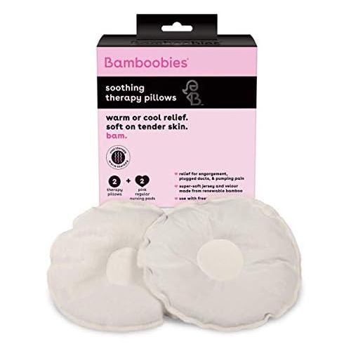  Bamboobies Soothing Nursing Pillows with Flaxseed, Heating Pad or Cold Compress for Breastfeeding
