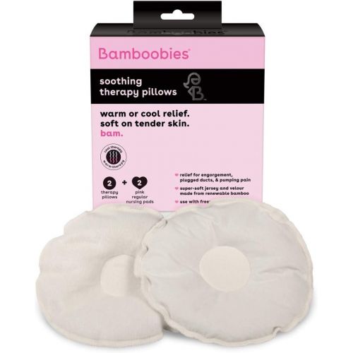  Bamboobies Soothing Nursing Pillows with Flaxseed, Heating Pad or Cold Compress for Breastfeeding