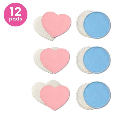  Bamboobies Reusable Nursing Pads (6 Pairs), for Breastfeeding, Super-Soft and Washable Pads, Variety Pack: 3 Pairs of Regular + 3 Pairs of Overnight
