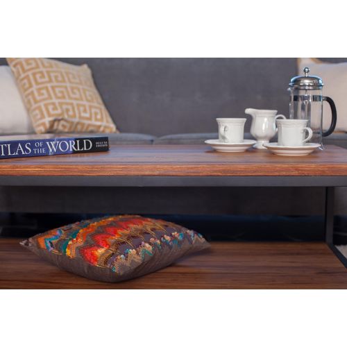  Bamboogle - Rustic Coffee Table with Bottom Shelf - Sturdy & Durable
