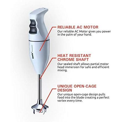  Bamix M150 Mono Pro-1 NSF Professional  2-speed Immersion Hand Blender, NSF certified, 150W 120V 60Hz with US-plug - Light Grey - Includes 3 Stainless Steel Blades: Electric Hand