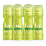 Ban Original Unscented 24-hour Invisible Antiperspirant, 3.5oz Roll-on Deodorant, 4-pack, Underarm Wetness Protection, with Odor-fighting Ingredients