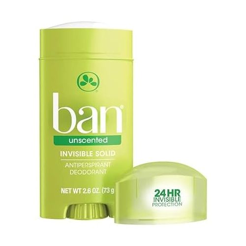  Ban Anti-Perspirant Deodorant Invisible Solid Unscented 2.60 oz (Pack of 10)