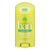 Ban Anti-Perspirant Deodorant Invisible Solid Unscented 2.60 oz ( Pack of 12)