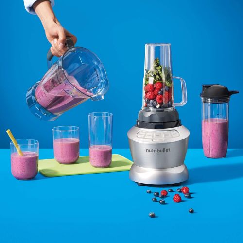  [아마존베스트]NutriBullet Combo Series - Latest Generation - 1200 Watt - Nutrient Extractor Smoothie Maker - 1.8 L Pitcher for Hot and Cold Ingredients & Includes 3 Mixing / Drinking Cups - 11 P