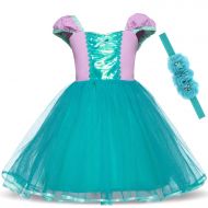BanKids Princess Dresses (Snow,Belle,Little Mermaid,Anna,Cinderella,Rapunzel) Costumes for Toddler Girls Birthday 2T 3T 4T 5T 6T