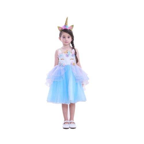  BanKids Flower Girls Unicorn Costume Pageant Princess Party Dress with Headband for Girls 2-12 Years