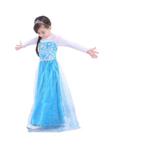  BanKids Snow Queen Princess Elsa Costumes Birthday Party Halloween Costume Cosplay Dress up for Little Girls 3-12 Years