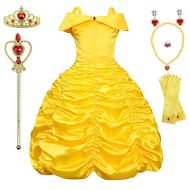 BanKids Princess Dresses Girls Costumes Off Shoulder Dress up for Little Girls with Luxury Accessories 3 10Years