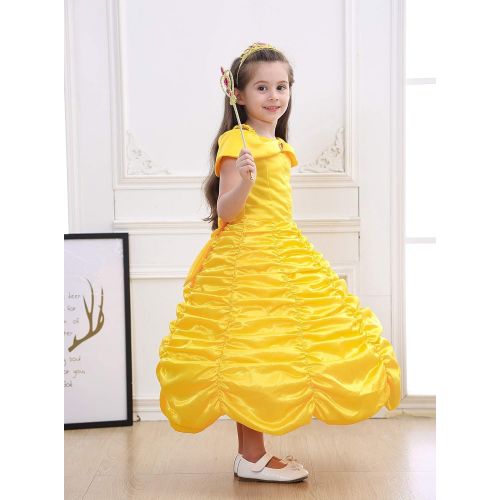  BanKids Princess Dresses Girls Costumes Off Shoulder Dress up for Little Girls with Luxury Accessories 3 10Years