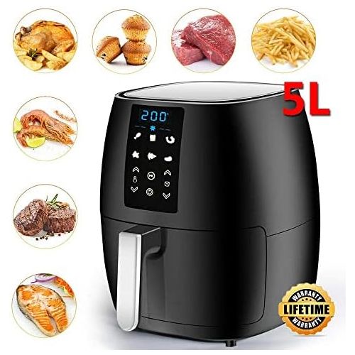  Bana Hot Air Fryer Hot Air Fryer XXL Touch 5L 1500W 7 Pre Programmed Settings for Fat Free Oil Free Healthy Food