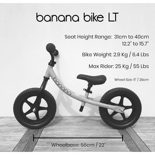  Banana bike Banana LT Balance Bike - Lightweight Toddler Bike for 2, 3, 4, and 5 Year Old Boys and Girls - No Pedal Bikes for Kids with Adjustable Handlebar and seat - Aluminium, EVA Tires - T