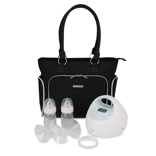  Bananafish Electric Breast Pump Tote Bag Portable Carrying Bag Great for Travel or Storage Accessory and Cooler Pockets Fits Most Major Brands Including Medela and Spectra, Black
