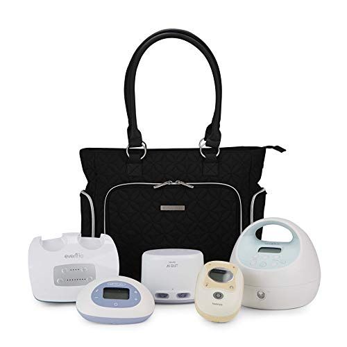  Bananafish Electric Breast Pump Tote Bag Portable Carrying Bag Great for Travel or Storage Accessory and Cooler Pockets Fits Most Major Brands Including Medela and Spectra, Black