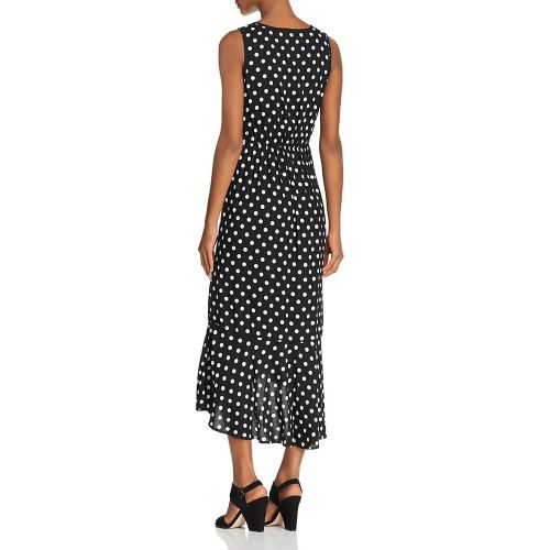  Band of Gypsies Ruffled Polka-Dot Midi Dress