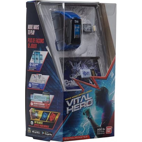 반다이 Bandai Namco - Digimon - Vital Hero Interactive Fitness Tracker/ Digital Watch/ Virtual Pet (Blue)