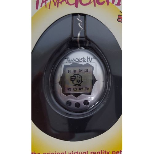 반다이 19961997 Bandai Original TAMAGOTCHI Virtual Pet v1 SILVER & BLACK #1800 NEW