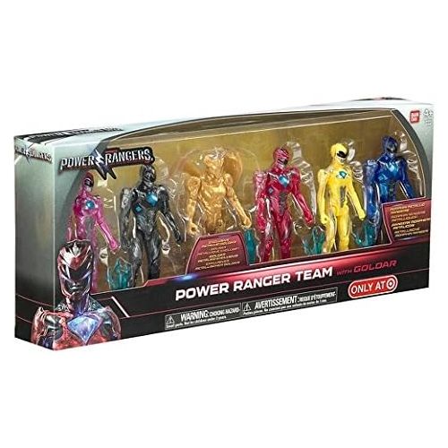 반다이 Bandai Collectible Power Rangers Team 6-Piece Set With Exclusive Metallic Goldar