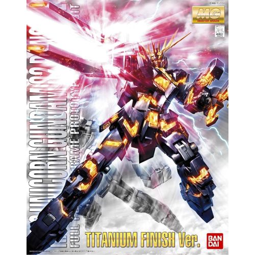 반다이 Bandai Hobby Banshee Titanium Finish Master Grade 1100 RX-0 Gundam Unicorn Unit 02 Action Figure