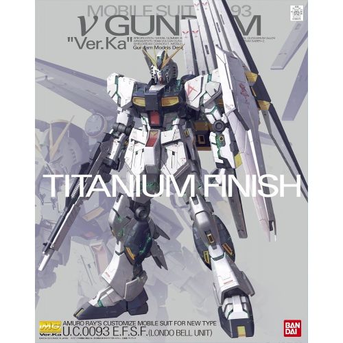 반다이 Bandai Hobby MG Nu Gundam Version Ka Titanium Finish Action Figure