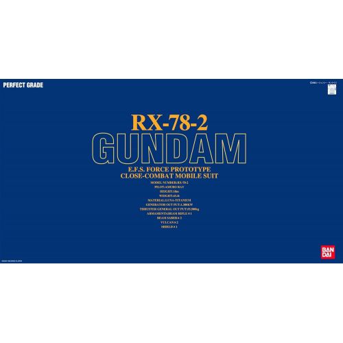 반다이 Bandai Hobby RX-78-2 Gundam Mobile Suit Gundam Perfect Grade Action Figure, Scale 1:60