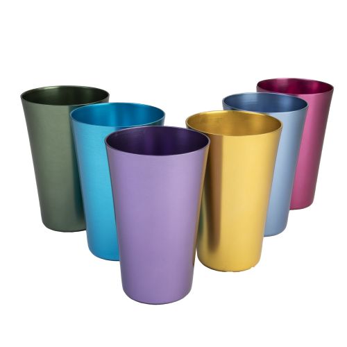  Comfort House RETRO ALUMINUM TUMBLERS NON BREAKABLE CUPS SET OF 6